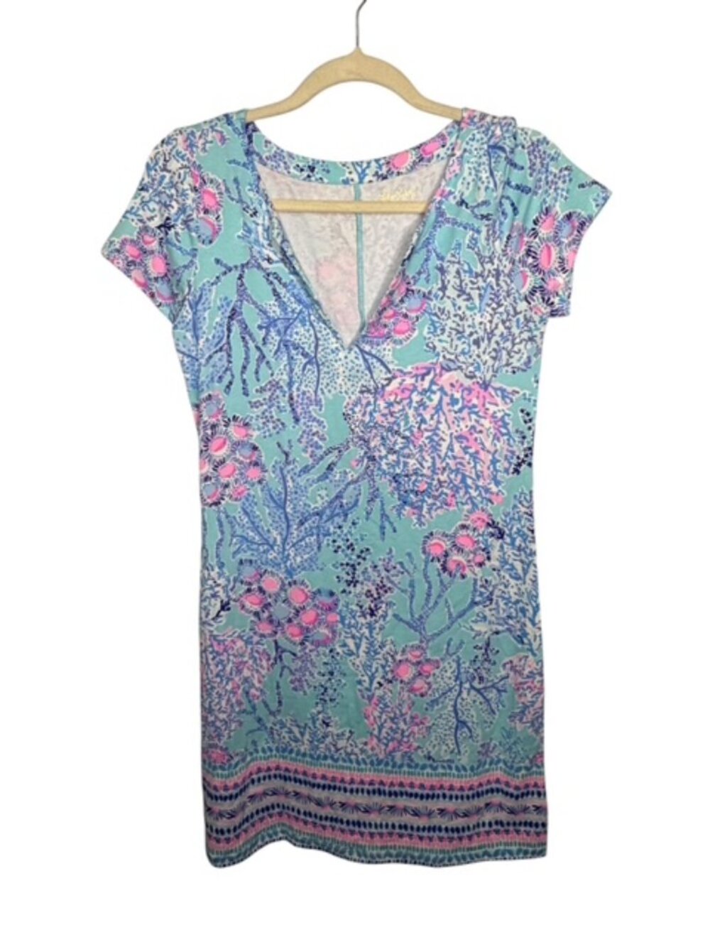 Lilly Pulitzer Dress Women's Small Sophiletta Isle De Coco UPF 50+ Blue Pink